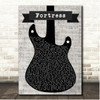 Lennon Stella Fortress Electric Guitar Music Script Song Lyric Print